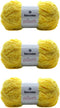 Plush Faux Fur Bulky Yarn, Super Soft Fluffy Fuzzy for Knitting Crocheting Crafting, 100 Gram (3.53 Ounces) 109 Yards (100 Meters) (Yellow) (3 Ske...