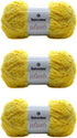 Plush Faux Fur Bulky Yarn, Super Soft Fluffy Fuzzy for Knitting Crocheting Crafting, 100 Gram (3.53 Ounces) 109 Yards (100 Meters) (Yellow) (3 Ske...