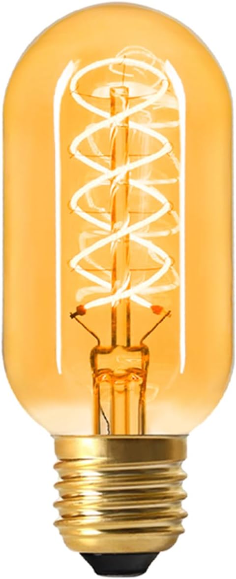 AMDTU Dimmable Edison Bulbs 60 Watts Equivalent, 600 Lumens LED Bulbs 7W, Ultra Filament Cross E26 Base Edison LED Bulbs, Warm Yellow 2200K T45 Am...