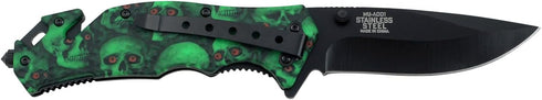 Master USA MU-A001 Series Spring Assist Folding Knife, Black Blade, 4-1/2-Inch Closed...