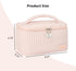 Makeup Bag, Travel Cosmetic Bag with Brush Organizer, Top Handle Makeup Case, Double-way Zipper Beauty Bag for Skincare Products and Cosmetics, Pi...