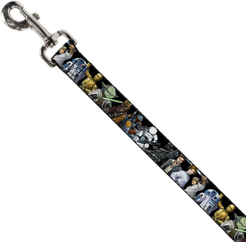 Star Wars Pet Leash, Dog Leash, Star Wars Classic Character Poses Black, 4 Feet Long 1.0 Inch Wide...