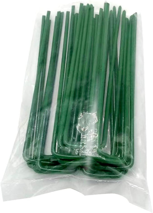 Garden Pegs Pins Ground Stakes Staples Spikes U Shaped Landscape Securing Nail Pin Lawn Fabric Netting Matting 6Inch 20PCS...