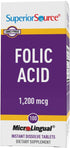 Superior Source Folic Acid Vitamin B9 1200 mcg MicroLingual Instant Dissolve Tablets Under Tongue Melts, 100 Count...