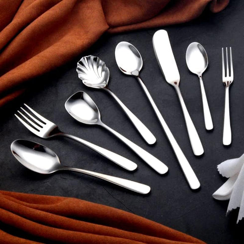 Csinos 304 Stainless Steel Spoon Shell Shape Flatware Spoon Set...