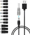 5V USB to DC Power Cable,Universal 5V DC 1.5M Charging Cable Power Cord with 11 Interchangeable Plugs Connectors Adapter for Webcam Router, Power ...