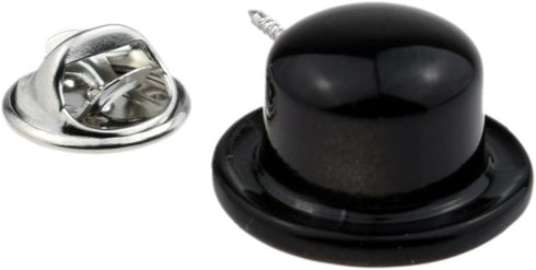 Black Bowler Hat Design Lapel Pin Badge...