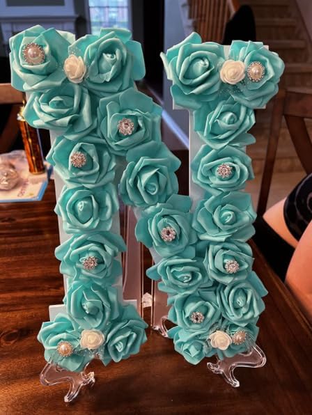 3 x 1.6 x 3 inches 100pcs DIY Real Touch 3D Artificial Foam Rose Head Without Stem for Wedding Party Home Decoration (100pcs, Tiffany)...