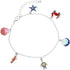 Rosemarie & Jubalee Women's Whimsical Ocean Themed Anklet With Enamel On Polished Silver Tone Charm Ankle Bracelet, 8.5"+2" Extender...