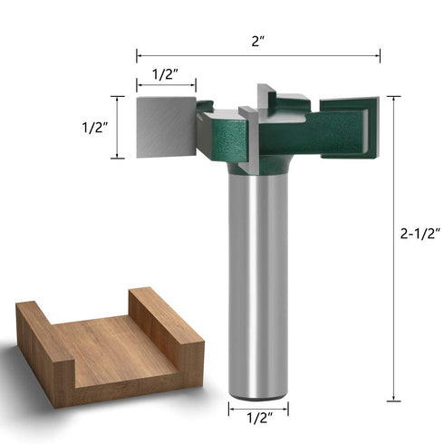 Mesee Industrial Grade CNC Spoilboard Surfacing Router Bit, 1/2 Inch Shank 4-Wing Slab Flattening Surface Planing Router Bit Woodworking Planer Cu...