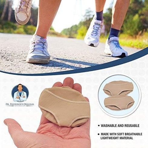 Dr. Frederick's Original Gel Pad Metatarsal Sleeves - 2 Pieces Metatarsal Pads for Forefoot Pain - Metatarsalgia, Morton's Neuroma, Plantar Warts,...