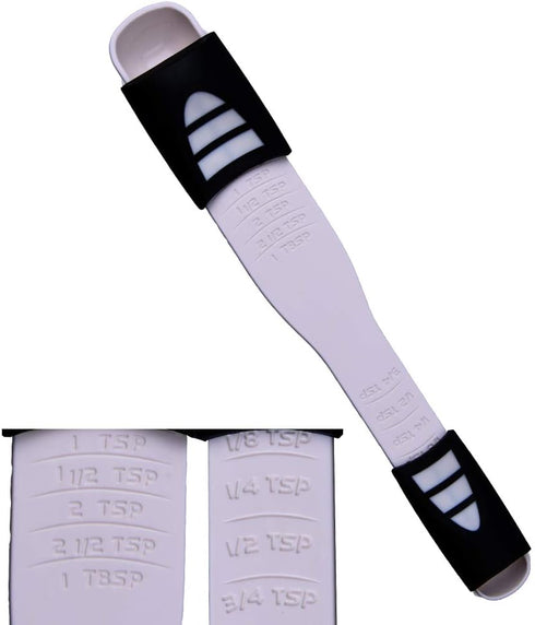 Adjustable Measuring Spoon White,Creative Double End Adjustable Scale, Eight Stalls Measuring Spoon,Measuring Dry/Semi-Liquid Ingredients,Metering...