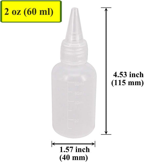 20 Pack 2-Ounce Plastic Squeeze Bottles with Measurement - Cookie Decorating Supplies, Cookie Supplies Writer Bottles Food Coloring and Royal Icin...