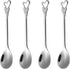 Stainless Steel Coffee Dessert Spoon, Cute Demitasse Spoon for Stirring, Creative Flower Sugar Spoon, 4 Pieces...