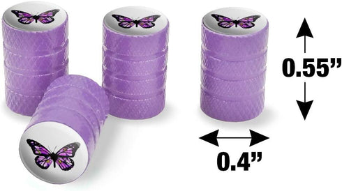 GRAPHICS & MORE Butterfly with Flowers Tire Rim Wheel Aluminum Valve Stem Caps...