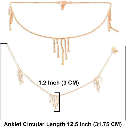 Efulgenz Gold Tone Dainty Ankle Bracelet Pair for Women Indian Anklet Set Payal Boho Beach Barefoot Sandals Feet Statement Jewelry for Women...