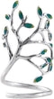 Helen de Lete Innovative The Tree Of Life Sterling Silver Open Ring for Both Women and Men...
