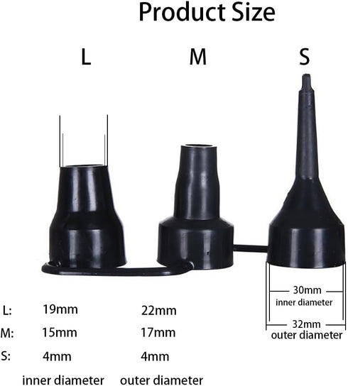 Air Pump Replacement Nozzles, 3 Pack Inflatable Pump Nozzles Head, Air Pump Inflator Adaptor Accessory for Partial Air Bed, Air Mattress etc...