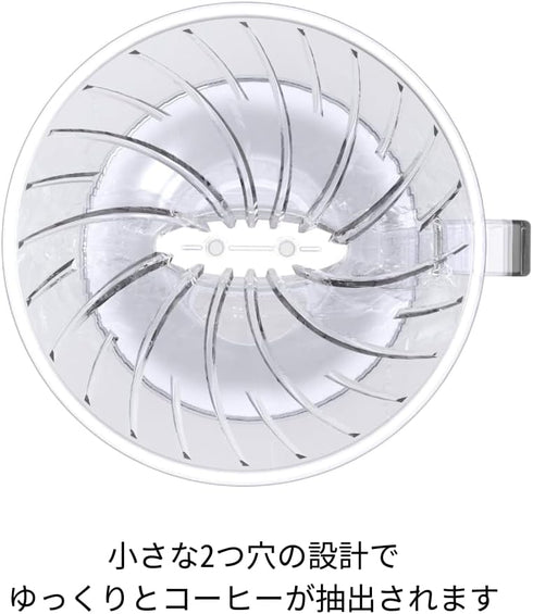 Hario Pegasus Flat Bottom Dripper, Size 02, Clear...
