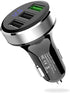 LIHAN 3 USB Car Charger,12V/24V Voltage Meter, QC3.0 Output 4.8A, Cigarette Lighter Plug Adapter Compatible with iPhone,iPad, Samsung, USB Chargin...
