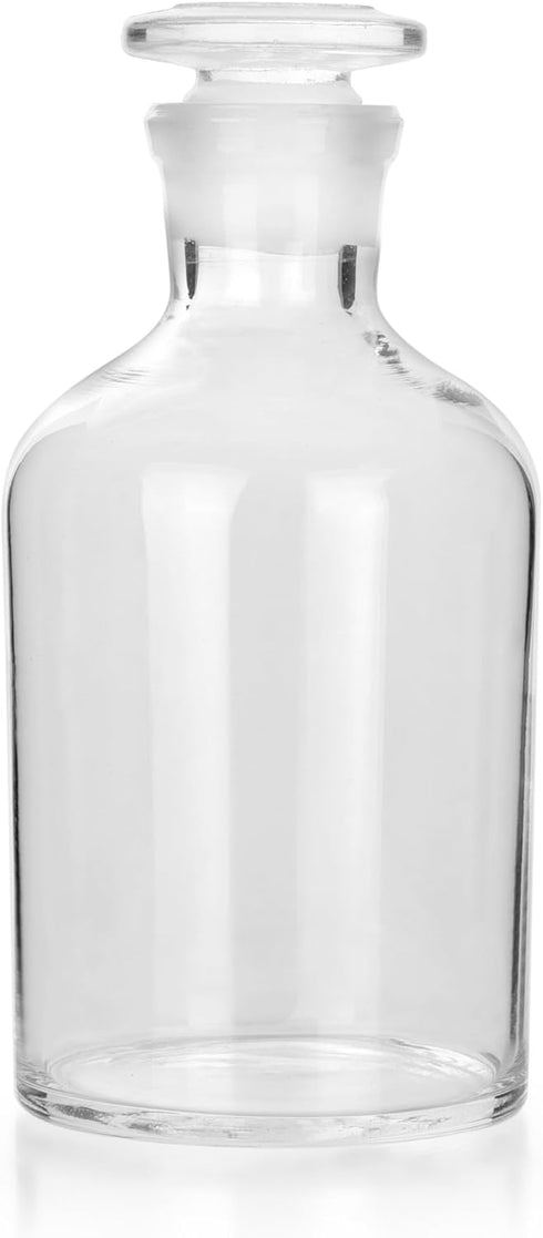 250ml Glass Reagent Bottle,Narrow Mouth Borosilicate Glass Reagent Bottle with Standard Ground Glass Stopper (8.45oz,Clear)…...