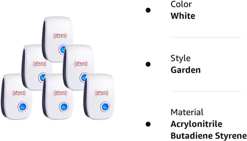 WahooArt Ultrasonic Pest Repeller 6 Packs, The Newest Pest Repellent Electronic Indoor Plug in for Insects, Mosquitoes, Mice, Ants, Roaches, Spide...