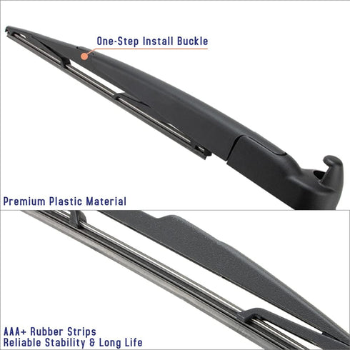 Rear Wiper Arm Blade Assembly Compatible with 2007-2018 Jeep Wrangler JK Rear Window Wiper Kit, Replacement for 68002490AB, 68002491AA...