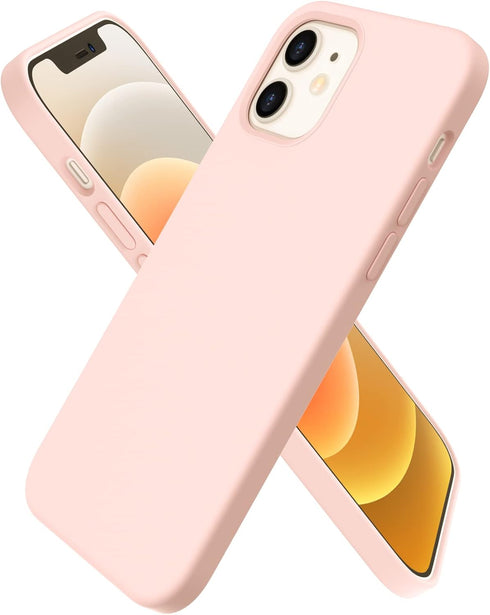 ORNARTO Compatible with iPhone 12 Case, Compatible with iPhone 12 Pro Case, Slim Liquid Silicone 3 Layers Full Covered Soft Gel Rubber Phone Case ...