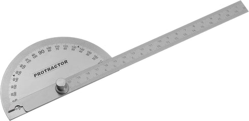 Stainless Steel Angle Protractor 0-180 Degrees Round Head Finder Measuring Ruler General Tool with 20cm/7.87" Arm for Woodworking...