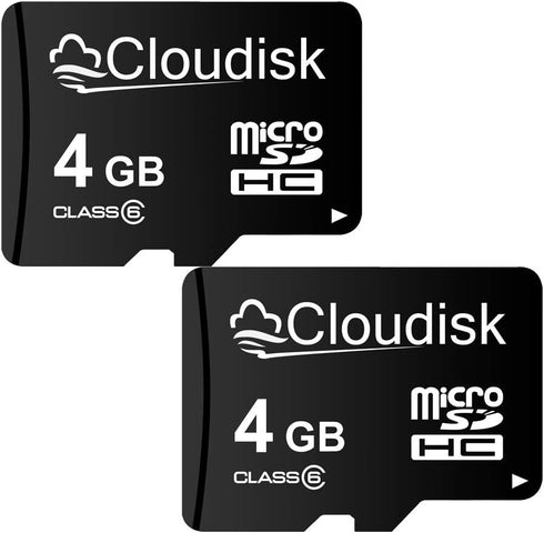 Pack of 2 Micro SD Card 4GB Flash Memory Card C6 Micro SDHC with SD Adapter (4 GB)...