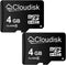 Pack of 2 Micro SD Card 4GB Flash Memory Card C6 Micro SDHC with SD Adapter (4 GB)...