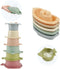 Baby Bath Toys Floating Boats and Sea Animal Shapes Stackable Cups for Toddlers 1-3 | 11 PCS Mold Free Bathtub Toy for Infants 6-12 Months | No Mo...