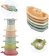 Baby Bath Toys Floating Boats and Sea Animal Shapes Stackable Cups for Toddlers 1-3 | 11 PCS Mold Free Bathtub Toy for Infants 6-12 Months | No Mo...