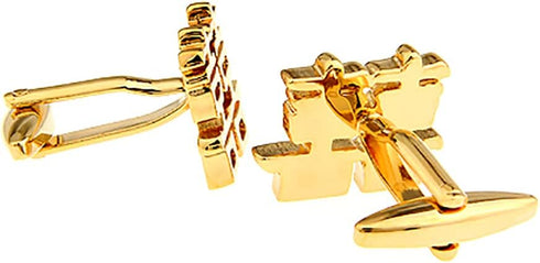 Chinese Character Wedding "XI" Marry Groom Gift Gold Cufflinks...