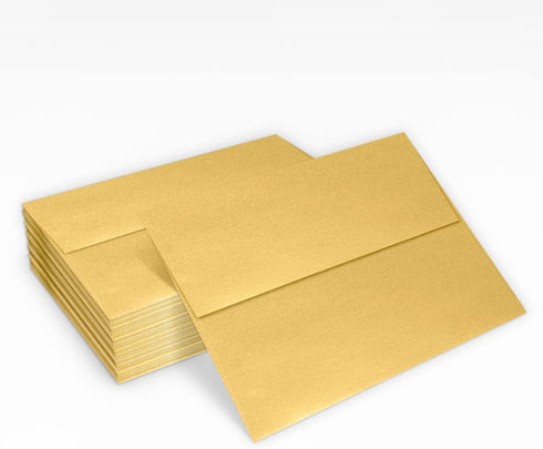 LUXPaper A7 Invitation Envelopes | Peel & Press | 5 1/4" x 7 1/4" | Gold Metallic | 80lb. Text | 50 Qty...