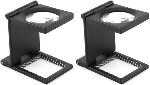 10 x 28mm Mini Three-Folding 10X Magnifier Portable Zinc Alloy Magnifier with Scale for Textile Optical Jewelry Tool...