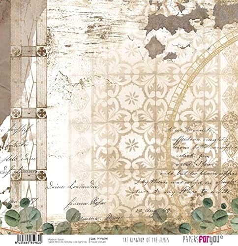 Papers For You - Vellum Scrapbooking Paper Kit | "The Kingdom of the Elves" Collection | Includes 6 Single Sided Vegetable Papers with Different D...
