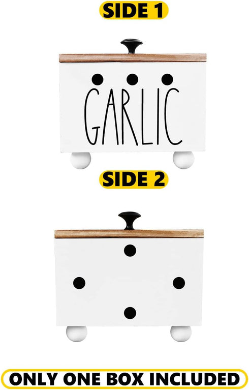 CHONIC Garlic Keeper, Farmhouse Garlic Holder for Counter, Rustic Garlic Container, Wood Garlic Storage Box, Garlic Organizer Bin, Garlic Saver fo...