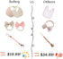 Baby Girl Reversible Bib set- Matching Headbands and Pacifier Clip, Set for 0-18 months drool bib paci set, girl accessories...