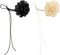Salircon Big Rose Flower Choker Necklaces for Women Y2K Yarn Floral Velvet Choker Neckband Accessories for Dress...