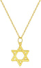 925 Sterling Silver Matte Brush Star of David Pendant Necklace 18 inch...