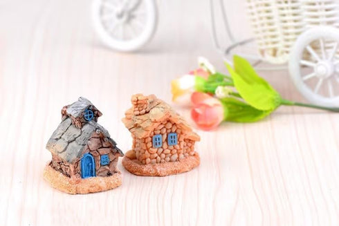 Stone House Fairy Garden Miniature Pond Ornaments Accessories for Miniature Garden Accessories, Home Micro Landscape Decoration Garden Sculptures ...