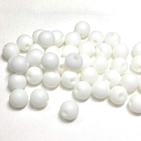 White Silicone Beads for Keychain, Necklace, Bracelet Making - Jewelry Making Kit (12mm, 100pc, White)...