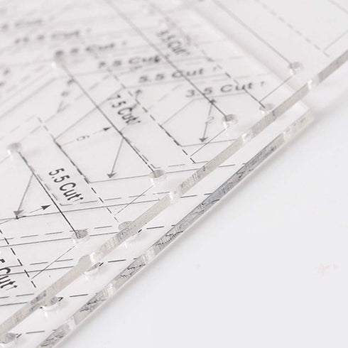 4Pcs Quilting Ruler, with 60 Degree Triangle and Diamond, 45 Degree Diamond, Hexagon Shape Templates, Transparent Patchwork Sewing Cutting Craft R...