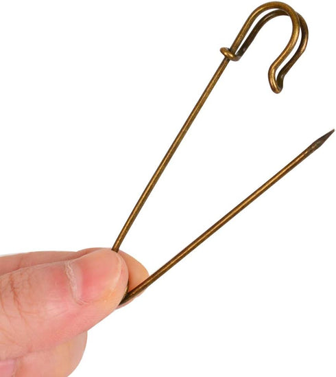 Baitaihem 50 Pcs Large Steel Safety Pins 3 inch Heavy Duty Safety Pins for Blankets, Skirts, Kilts, Crafts(Brown)...