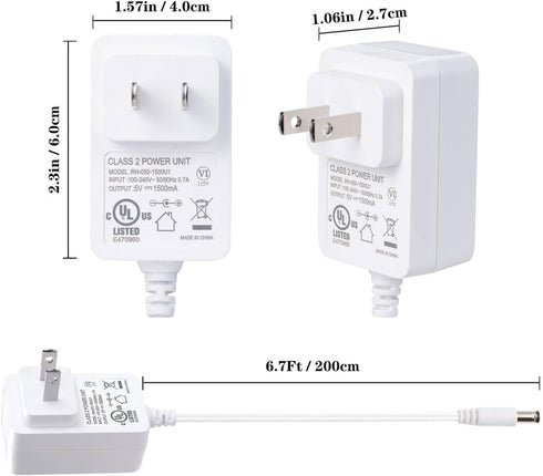 5V Power Cord Compatible with Munchkin,Kmaier,Jaoul,Larex,Babybond,Bellababy,Kidsview,Ezebaby,Napei,Gopanda,Ixdregan Swing,6.7FT Infant Charger Co...