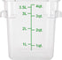 Met Lux 4 Quart Brine Bucket, 1 Square Marinating Container - With Volume Markers, Built-In Handle, Clear And Green Plastic Dough Rising Bucket, F...