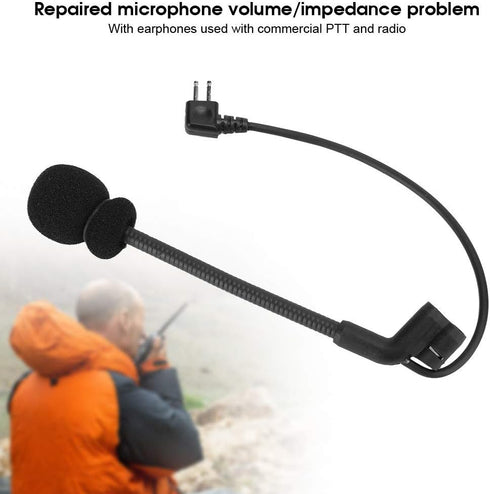 Sturdy 2 Pin Microphone, Long Service Life Headset Microphone, for Peltor Comtac Comtac Ii Comtac Iii Armorwerx...