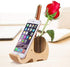 AhfuLife Elephant Pen Pencil Holder with Phone Stand, Wooden Elephant Shaped Desk Organizer Decor, Elephant Gifts for Women Cute Desk Accessories ...