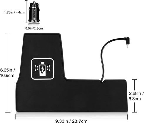 Wireless Phone Charging Pad Silicone Material Dual Charging Ports 15W Adapter for Smartphone Phone for Toyota Highlander 2020 2021 2022 2023(Left ...